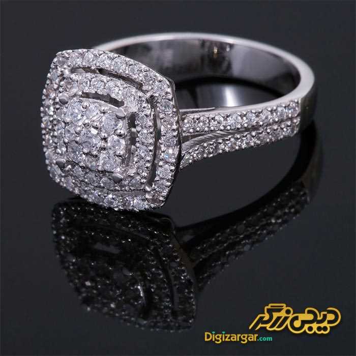 حلقه طلا نگین اتم 