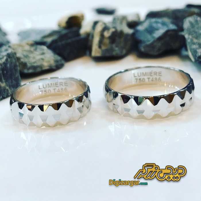 حلقه ست طلا سفید تراش