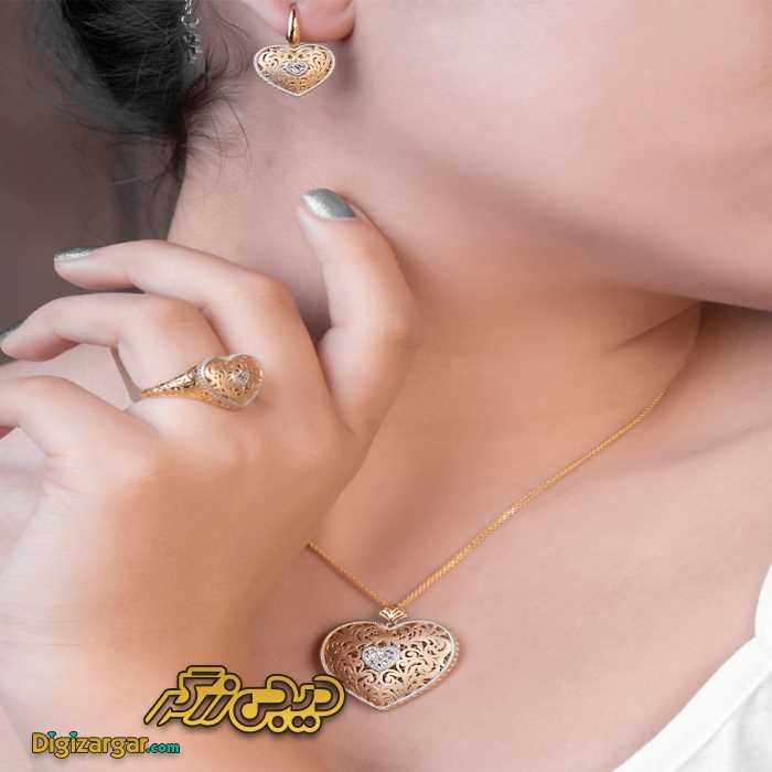ربع ست طلا قلب سه بعدی