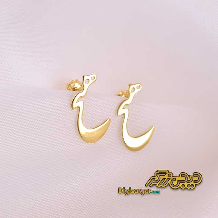 گوشواره طلا میخی طرح هیچ
