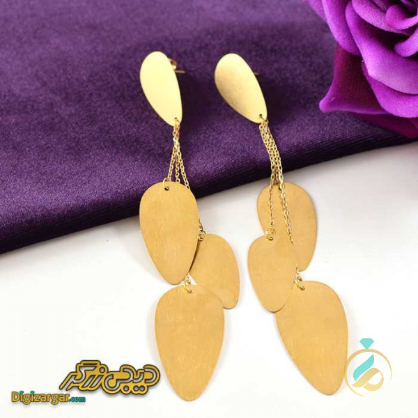 گوشواره طلا آویز پولکی
