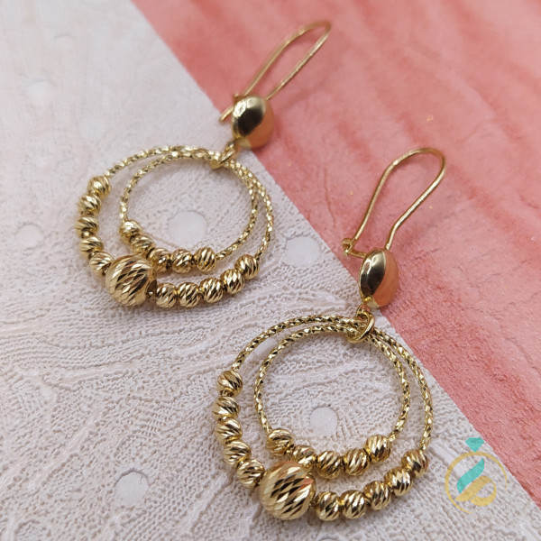 گوشواره طلا حلقه ای و گوی