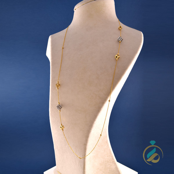 گردنبند طلا و گوی رولباسی