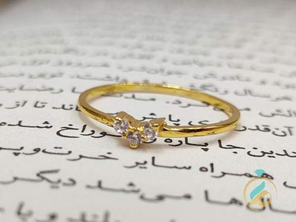 انگشتر طلا سه نگین لیبرا