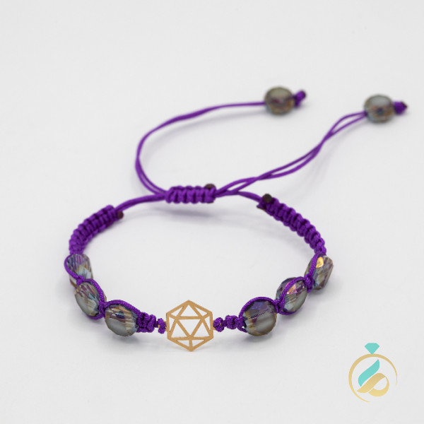 دستبند طلا نخی طرح مرکب 2