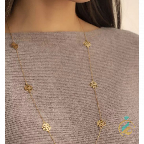گردنبند رولباسی طرح گل