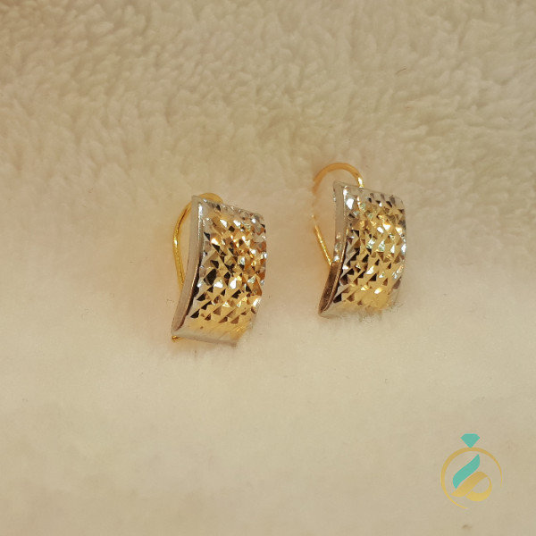 گوشواره طلا تراش مستطیل