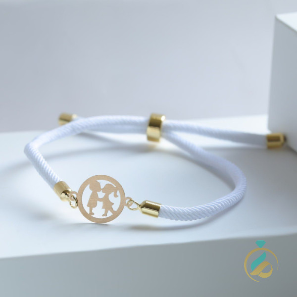 دستبند نخی طلا مهر