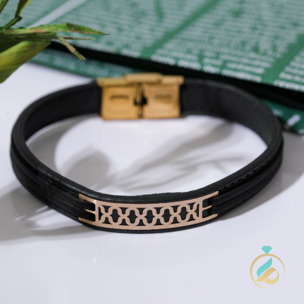 دستبند طلا چرم شفق