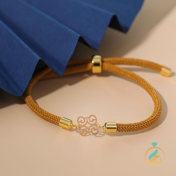 دستبند نخی طلا مینا