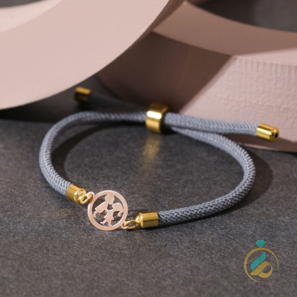 دستبند نخی طلا دو عاشق