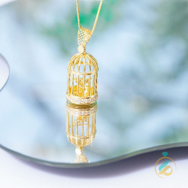 گردنبند قفس طلایی عشق