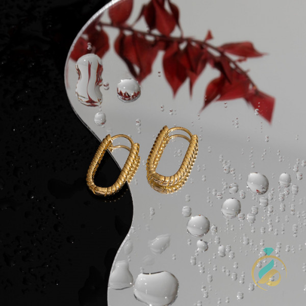 گوشواره طلا زرد طنابی