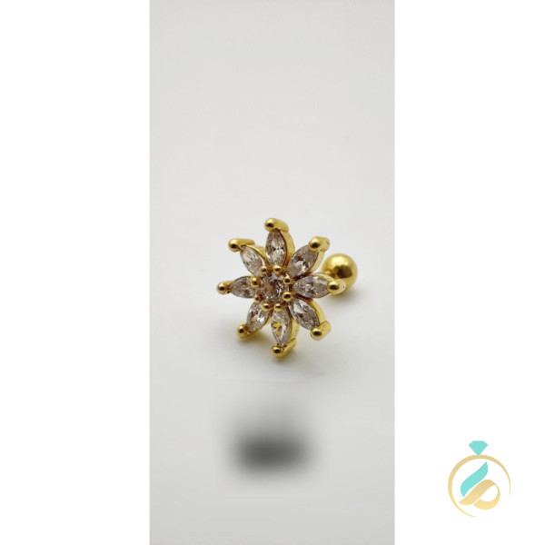 پیرسینگ طلای گل نگیندار