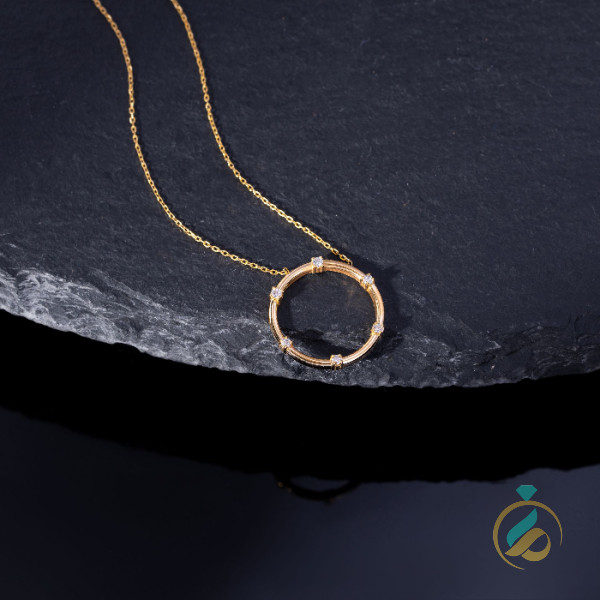 گردنبند مینیمال حلقه نگیندار