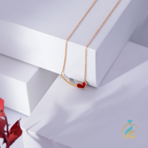 گردنبند مینیمال قلب قرمز