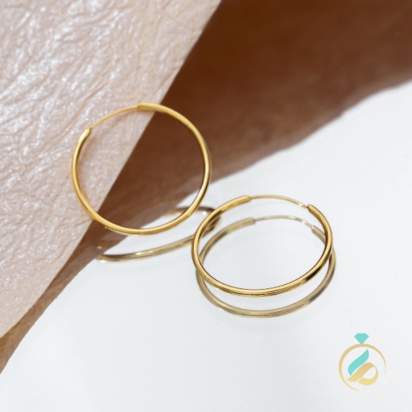 گوشواره حلقه طلای زرد