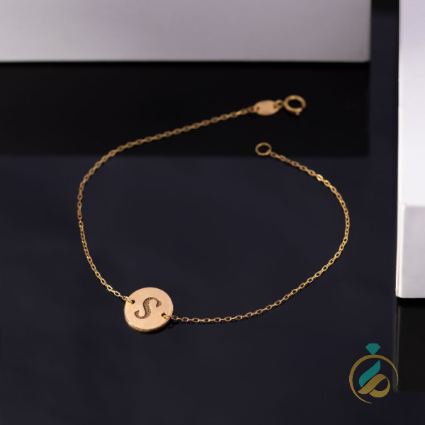 دستبند مینیمال طلا اس