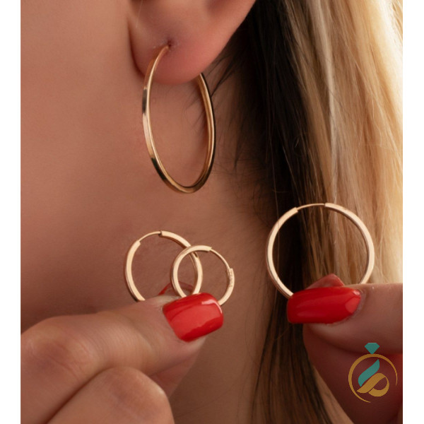 گوشواره حلقه طلای پروفیلی