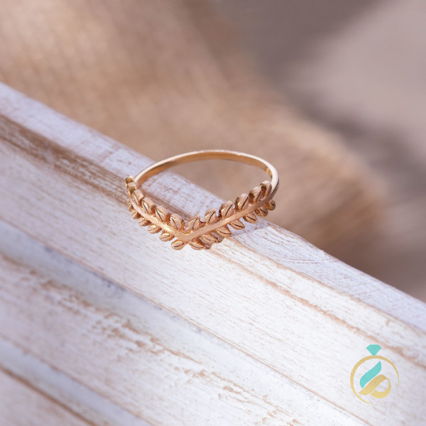 انگشتر طلای مینیمال گندمی