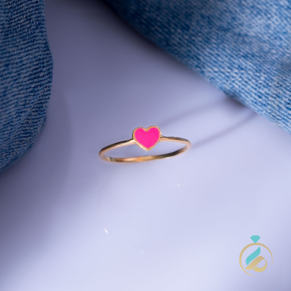 انگشتر مینیمال قلب سرخابی