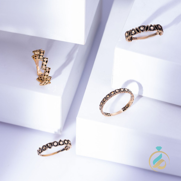 انگشتر طلا سیاه قلم جلوا