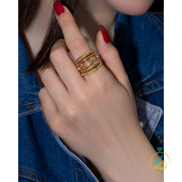 انگشتر طلا زرد پورتو