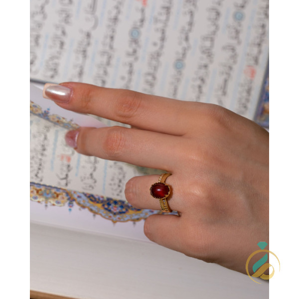انگشتر طلا عقیق سرخ