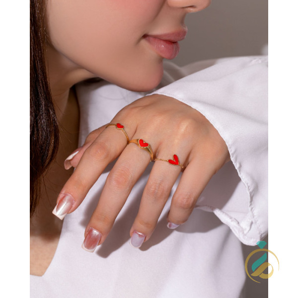 انگشتر  قلب قرمز