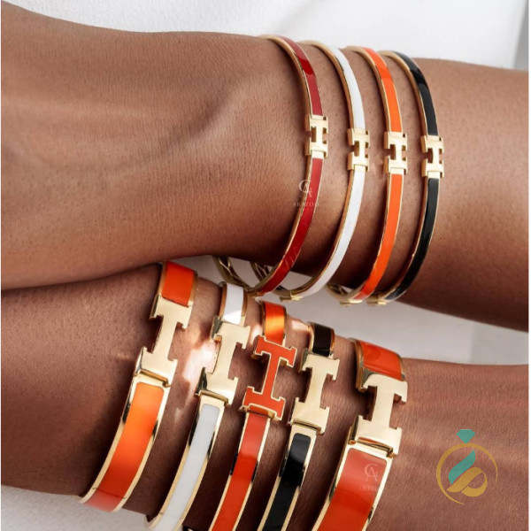 بنگل طلا هرمس رنگی