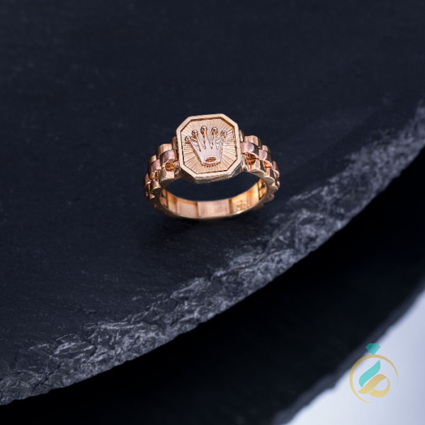 انگشتر طلا رزگلد تاج