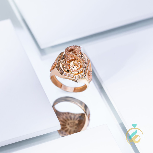 انگشتر طلای مردانه اژدها