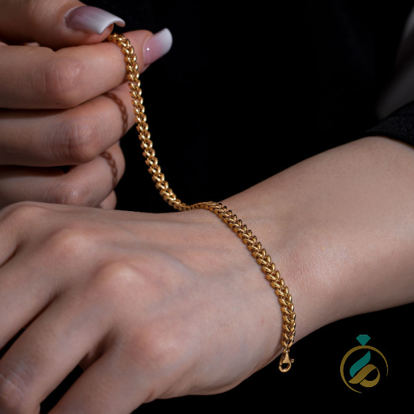 دستبند طلا زنجیری گندم