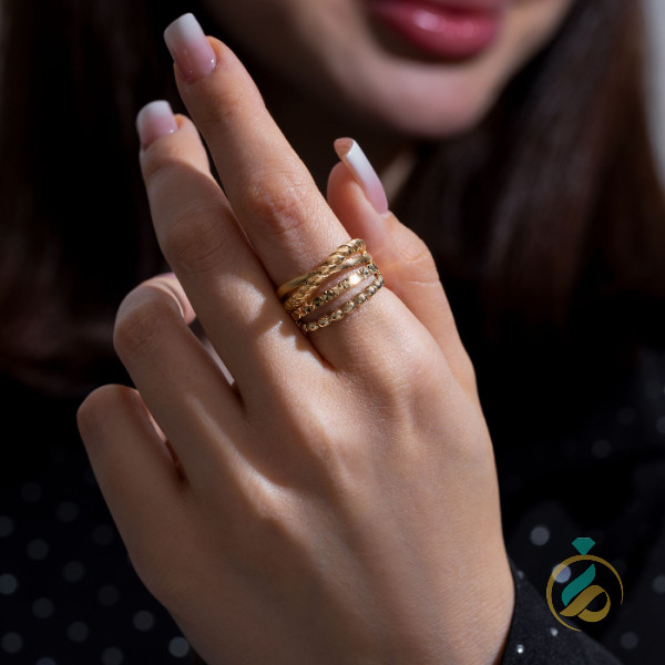 انگشتر طلا زرد پورو