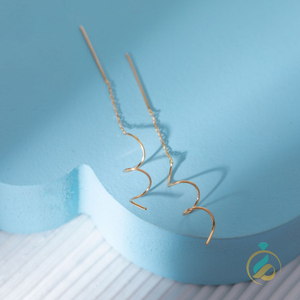 گوشواره میخ طلا آویزی