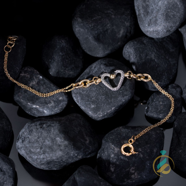 دستبند زنجیر رولو قلب