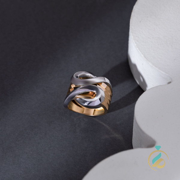 انگشتر طلا دورنگ ماری