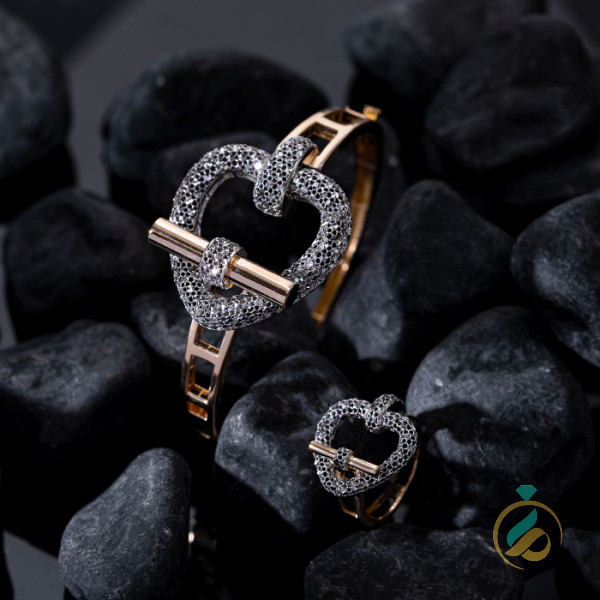 ست دستبند و انگشتر قلب